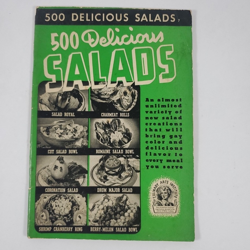 500 Delicious Salads Recipes Booklet Culinary Arts Institute Vtg Cookbook 1940